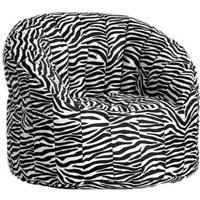 Talamo Italia Runder gepolsterter Sessel, Zebra-Effekt, Maße 80 x 80 x 80 cm von DMORA