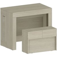Tisch- und Stuhlset Crispin, Mehrzweckkomposition, Set mit Konsole und 1 ausziehbarer Bank, 100 % Made in Italy, 66 x 25 x 45 cm, Olmo - Dmora von DMORA
