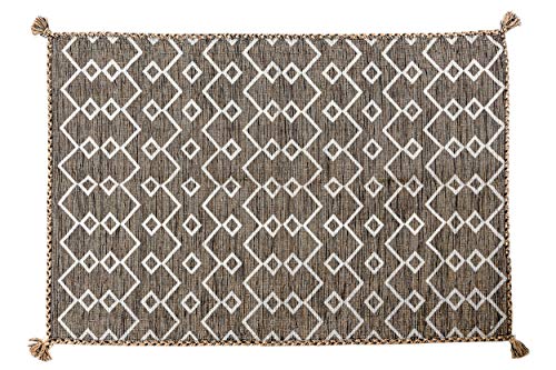 Dmora Toronto moderner Teppich, Kelim-Stil, 100% Baumwolle, braun, 110x60cm von Dmora