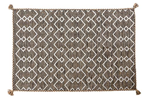 Dmora Toronto moderner Teppich, Kelim-Stil, 100% Baumwolle, braun, 180x120cm von Dmora