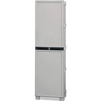 Umkleidekabinenschrank für drinnen oder draußen, Schrank mit 1 Tür und 2 Einlegeböden aus Polypropylen, 100 % Made in Italy, 50 x 39 h 172 cm, von DMORA