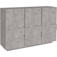 Eingangsmöbel mit 3 Türen und Innenregalen, Made in Italy, Moderne Eingangshalle, Sideboard für Atrium, 121x38h86 cm, Farbe Schiefergrau - Dmora von DMORA