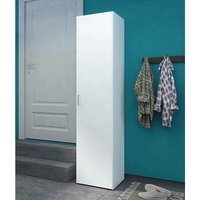 Dmora - Eintüriger Kleiderschrank mit drei Innenregalen, Farbe Weiß, Maße 39 x 175 x 41 cm von DMORA