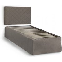 Einzelbett Dbertin, Kopfteil-Set aus Kunstleder mit orthopädischer Basis und Volant, 100% Made in Italy, geeignet für Einzelbett, für 80x190 cm von DMORA