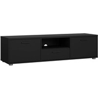 Fernsehschrank Fernande, Ständer für Wohnzimmerfernseher, Niedriges Wohnzimmer-Sideboard, TV-Ständerbasis, 147x40 h38 cm, Schwarz - Dmora von DMORA