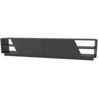 Fernsehschrank Nyx, Ständer für Wohnzimmerfernseher, Niedriges Wohnzimmer-Sideboard, TV-Ständerbasis, 240x37h47 cm, Anthrazit, mit verstärkter von DMORA