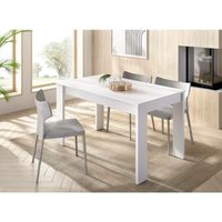 Fester-Tisch Censo, Mehrzweck-Esstisch, rechteckiger Tisch für die Küche oder das Esszimmer, 139 x 81 x 77 cm, Weiß - Dmora von DMORA