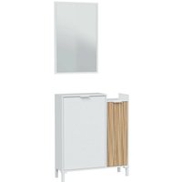 Flurmöbel Williamsport, Flur mit 2 Türen, Kleiderschrank mit Spiegel, Multifunktionsaufbewahrung, 77x24h91 cm, Weiß und Eiche - Dmora Flurmöbel Williamsport, Flur mit 2 Türen, Kleiderschrank mit Spiegel, Multifunktionsaufbewahrung, 77x24h91 cm, Weiß und Eiche - Dmora von DMORA