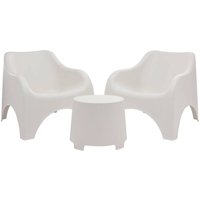 Gartenmöbel-Set Cormons, Outdoor-Sitzgruppe für 2 Personen, Weiß Gartenmöbel-Set Cormons, Outdoor-Sitzgruppe für 2 Personen, Weiß von DMORA