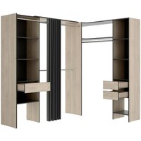 Großer Kleiderschrank Pali, Schlafzimmermöbel, Schrank, Garderobe, 214x141 h205 cm, Anthrazit und Eiche - Dmora Großer Kleiderschrank Pali, Schlafzimmermöbel, Schrank, Garderobe, 214x141 h205 cm, Anthrazit und Eiche - Dmora von DMORA