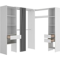 Großer Kleiderschrank Pali, Schlafzimmermöbel, Schrank, Garderobe, 214x141 h205 cm, Weiß - Dmora Großer Kleiderschrank Pali, Schlafzimmermöbel, Schrank, Garderobe, 214x141 h205 cm, Weiß - Dmora von DMORA