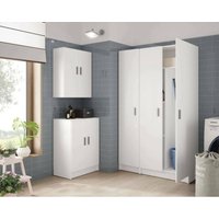 Dmora - Hängeschrank Dcasal, Beistellschrank mit 2 Türen, Mehrzweck-Badezimmer oder Wäscheschrank, 59x27h60 cm, Weiß von DMORA
