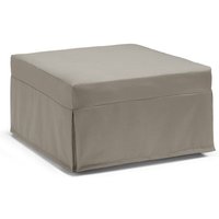Klappbett Dabay, Puff umwandelbar in Einzelbett, 100% Made in Italy, Sitzpuff aus Stoff fürs Wohnzimmer, Cm 80x80h45, Turteltaube - Dmora von DMORA