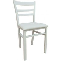 Klassischer Stuhl aus Holz und Kunstleder, für Esszimmer, Küche oder Wohnzimmer, Made in Italy, 41x43h87 cm, Weiße Farbe - Dmora von DMORA