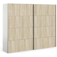 Kleiderschrank 2 Türen Avelengo, Schlafzimmermöbel, Schrank, Garderobe, 243x64 h202 cm, Eiche und Weiß - Dmora Kleiderschrank 2 Türen Avelengo, Schlafzimmermöbel, Schrank, Garderobe, 243x64 h202 cm, Eiche und Weiß - Dmora von DMORA