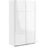 Kleiderschrank 2 Türen Severin, Schlafzimmermöbel, Schrank, Garderobe, 122x62 h220 cm, Glänzendes Weiß - Dmora von DMORA