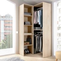 Dmora - Kleiderschrank Dalmic, Struktur für begehbaren Eckschrank, Offene Eckgarderobe, 79x88h186 cm, Eiche von DMORA