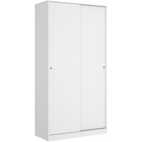 Kleiderschrank Kilimangiaro, Garderobe für Schlafzimmer, Kleiderschrank mit 2 Schiebetüren, 100x50h204 cm, Weiß - Dmora von DMORA