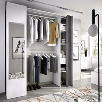 Kleiderschrank Rigi, Struktur für begehbaren Kleiderschrank, offene Garderobe, 177x52h205 cm, Weiß und Anthrazit - Dmora von DMORA
