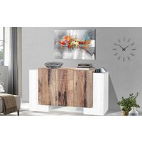 Dmora - Kommode Dgemell, Küchen-Sideboard mit 5 Türen, Wohnzimmer-Buffet, 100 % Made in Italy, cm 170x45h85, glänzend weiß und Ahorn Dmora - Kommode Dgemell, Küchen-Sideboard mit 5 Türen, Wohnzimmer-Buffet, 100 % Made in Italy, cm 170x45h85, glänzend weiß und Ahorn von DMORA