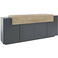 Kommode Dgerl, Küchen-Sideboard mit 4 Türen, Wohnzimmer-Buffet, 100% Made in Italy, cm 220x45h86, Anthrazit und Ahorn - Dmora Kommode Dgerl, Küchen-Sideboard mit 4 Türen, Wohnzimmer-Buffet, 100% Made in Italy, cm 220x45h86, Anthrazit und Ahorn - Dmora von DMORA