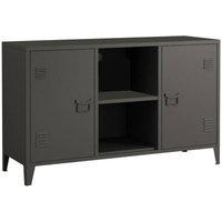 Kommode Friddi, Wohnzimmerbuffet, Wohnzimmer-Sideboard, Moderne Küchen-Speisekammer, 120x40 h73 cm, Schiefer - Dmora von DMORA