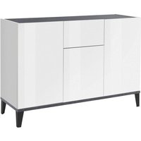 Kommode Giorgio, Küchen-Sideboard mit 3 Türen und 1 Schublade, Wohnzimmer-Buffet, Küchen-Sideboard, 100 % Made in Italy, 120 x 40 x 82 cm, glänzendes Kommode Giorgio, Küchen-Sideboard mit 3 Türen und 1 Schublade, Wohnzimmer-Buffet, Küchen-Sideboard, 100 % Made in Italy, 120 x 40 x 82 cm, glänzendes von DMORA
