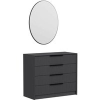 Kommode Haedus, Mehrzweckkommode, Schlafzimmerkommode, Schrank mit Schubladen, 100x85 h45 cm, Anthrazit - Dmora von DMORA