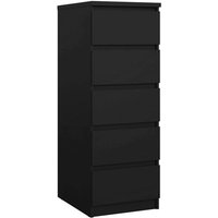Kommode Joelle, Mehrzweckkommode, Schlafzimmerkommode, Schrank mit Schubladen, 50x40 h111 cm, Schwarz - Dmora Kommode Joelle, Mehrzweckkommode, Schlafzimmerkommode, Schrank mit Schubladen, 50x40 h111 cm, Schwarz - Dmora von DMORA