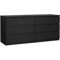 Kommode Joyce, Wohnzimmerbuffet, Wohnzimmer-Sideboard, Moderne Küchen-Speisekammer, 154x50 h68 cm, Schwarz - Dmora von DMORA