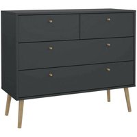 Kommode Pelagie, Mehrzweckkommode, Schlafzimmerkommode, Schrank mit Schubladen, 99x39 h82 cm, Grau - Dmora von DMORA