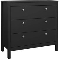 Kommode Sagar, Mehrzweckkommode, Schlafzimmerkommode, Schrank mit Schubladen, 82x38 h80 cm, Schwarz - Dmora von DMORA