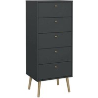 Kommode Yaounde, Mehrzweckkommode, Schlafzimmerkommode, Schrank mit Schubladen, 50x39 h120 cm, Grau - Dmora von DMORA