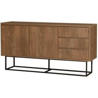 Konsolentisch Dicesar, Ausziehbarer Mehrzwecktisch, Eingangskonsole, Regal mit Erweiterungen, 140x36h72 cm, Walnuss und Schwarz - Dmora von DMORA