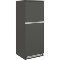 Küchen-Vorratsschrank Plinio, Mehrzweckschrank, 2-türiger Kühlschrankschrank, 100 % Made in Italy, 60 x 60 x 165 cm, Anthrazit und Schiefer, mit von DMORA