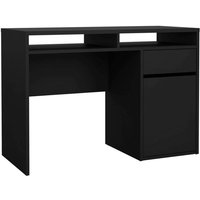 Linearer Schreibtisch mit einer Tür und einer Schublade, Farbe schwarz, 110,2 x 77,4 x 48,2 cm - Dmora Linearer Schreibtisch mit einer Tür und einer Schublade, Farbe schwarz, 110,2 x 77,4 x 48,2 cm - Dmora von DMORA