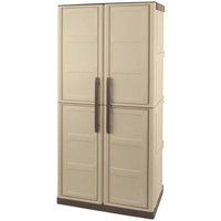 Mehrzweck Außen oder Innenbereiche, 2 türige Mobile und 3 Polypropylen Regale, 100% Made in Italy, 70x39h165 cm, beige Farbe - Dmora Mehrzweck Außen oder Innenbereiche, 2 türige Mobile und 3 Polypropylen Regale, 100% Made in Italy, 70x39h165 cm, beige Farbe - Dmora von DMORA