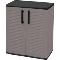 Mehrzweck Außen oder Innenschrank, niedriger Kleiderschrank mit 2 Türen und 1 Polypropylen Regal, 100% Made in Italy, 68x37h84 cm, graue Farbe - Dmora Mehrzweck Außen oder Innenschrank, niedriger Kleiderschrank mit 2 Türen und 1 Polypropylen Regal, 100% Made in Italy, 68x37h84 cm, graue Farbe - Dmora von DMORA