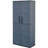 Mehrzweck Außen oder Innenwechselschrank, 2 türige mobile und 3 einstellbare Polypropylen Regale, 100% Made in Italy, 68x37h163 cm, graue Farbe von DMORA