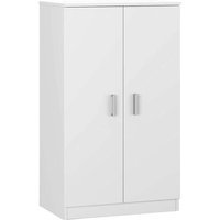 Mehrzweck-Kabinett Dlazar, Schuhschrank mit 2 Türen, Niedriger Schrank mit 6 Einlegeböden, Modernes niedriges Schuhregal, 75x36h101 cm, Weiß - Dmora von DMORA