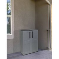 Mehrzweck oder Innenschrank, niedriger Kleiderschrank mit 2 Türen und 1 Polypropylenregal, 100% Made in Italy, 68x37h84 cm, graue Farbe - Dmora Mehrzweck oder Innenschrank, niedriger Kleiderschrank mit 2 Türen und 1 Polypropylenregal, 100% Made in Italy, 68x37h84 cm, graue Farbe - Dmora von DMORA