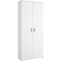 Mehrzweckgarderobe Forcola, Multifunktionaler Besenhalterschrank, Kleiderschrank mit 2 Türen, 78x35h190 cm, Weiß - Dmora Mehrzweckgarderobe Forcola, Multifunktionaler Besenhalterschrank, Kleiderschrank mit 2 Türen, 78x35h190 cm, Weiß - Dmora von DMORA