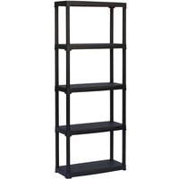 Mehrzweckregal mit 3 Regalboden aus Polypropylen, Mehrzweckregale für Innen oder Außenbereich, 100% Made in Italy, cm 70x30H176, Anthrazitfarbe Mehrzweckregal mit 3 Regalboden aus Polypropylen, Mehrzweckregale für Innen oder Außenbereich, 100% Made in Italy, cm 70x30H176, Anthrazitfarbe von DMORA