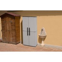 Dmora - Mehrzweckschrank für den Außen oder Innenbereich, Schrank mit 2 Türen und 3 verstellbaren Einlegeböden aus Polypropylen, 100% Made in Italy, Dmora - Mehrzweckschrank für den Außen oder Innenbereich, Schrank mit 2 Türen und 3 verstellbaren Einlegeböden aus Polypropylen, 100% Made in Italy, von DMORA