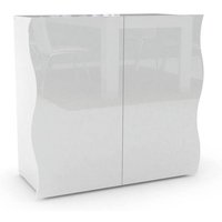 Modernes Sideboard, Design Sideboard 2-türiger Schrank, Made in Italy, TV-Ständer, Wohnzimmerbuffet, 90x40h81 cm, glänzend weiße Farbe - Dmora Modernes Sideboard, Design Sideboard 2-türiger Schrank, Made in Italy, TV-Ständer, Wohnzimmerbuffet, 90x40h81 cm, glänzend weiße Farbe - Dmora von DMORA