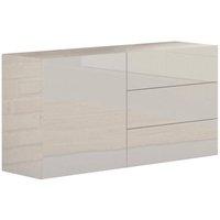 Modernes Sideboard mit 1 Tür und 3 Schubladen, Made in Italy, Küchen-Sideboard, Wohnzimmer-Design-Buffet, 110x40h35 cm, glänzend weiße Farbe - Dmora Modernes Sideboard mit 1 Tür und 3 Schubladen, Made in Italy, Küchen-Sideboard, Wohnzimmer-Design-Buffet, 110x40h35 cm, glänzend weiße Farbe - Dmora von DMORA