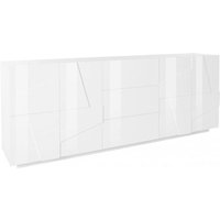 Modernes Sideboard mit 4 Türen und 3 Schubladen, Made in Italy, Küchensideboard mit Detail, Design-Wohnbuffet, 224x44h86 cm, glänzend weiße Farbe Modernes Sideboard mit 4 Türen und 3 Schubladen, Made in Italy, Küchensideboard mit Detail, Design-Wohnbuffet, 224x44h86 cm, glänzend weiße Farbe von DMORA