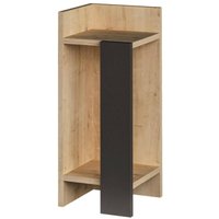 Nachttisch Celestia, Niedrige Kommode, Tisch, Multifunktionaler Nachttisch, 25x27h60 cm, Eiche und Anthrazit, mit verstärkter Verpackung - Dmora von DMORA