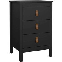 Nachttisch Lombardia, Niedrige Kommode, Tisch, Multifunktionaler Nachttisch, 44x38 h70 cm, Schwarz - Dmora von DMORA