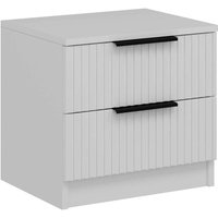 Nachttisch Meranti, Niedrige Kommode, Tisch, Multifunktionaler Nachttisch, 50x40 h47 cm, Weiß - Dmora von DMORA